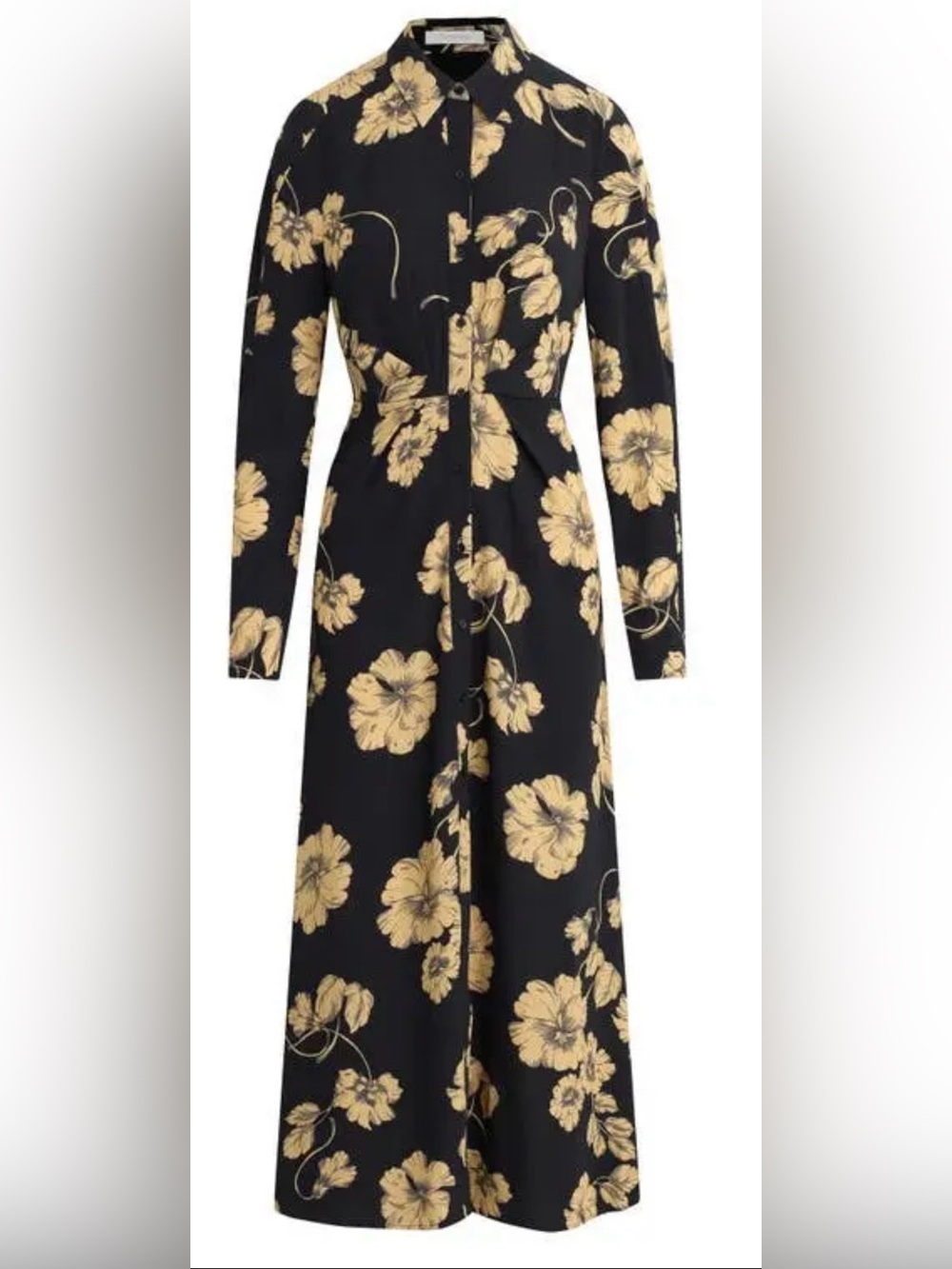 Favorite Daughter Black Long-Sleeve Maxi Dress with Yellow Floral Print